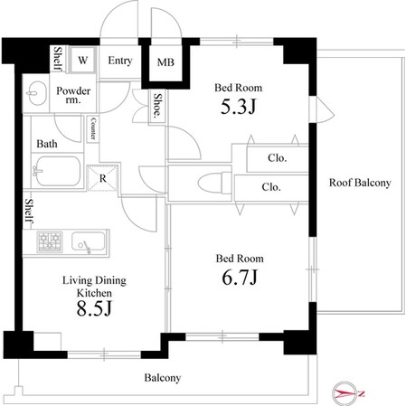 グランパーク町屋の物件間取画像